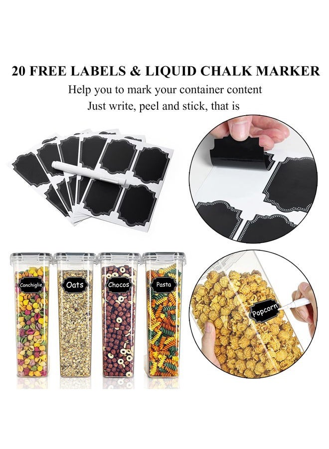Wildone Airtight Food Storage Containers Set of 9 BPA Free Cereal & Dry Food Storage Containers 2.8L / 11.83 cups for Sugar, Flour, Snack, Baking Supplies, with 20 Chalkboard Labels & 1 Marker - Image 5