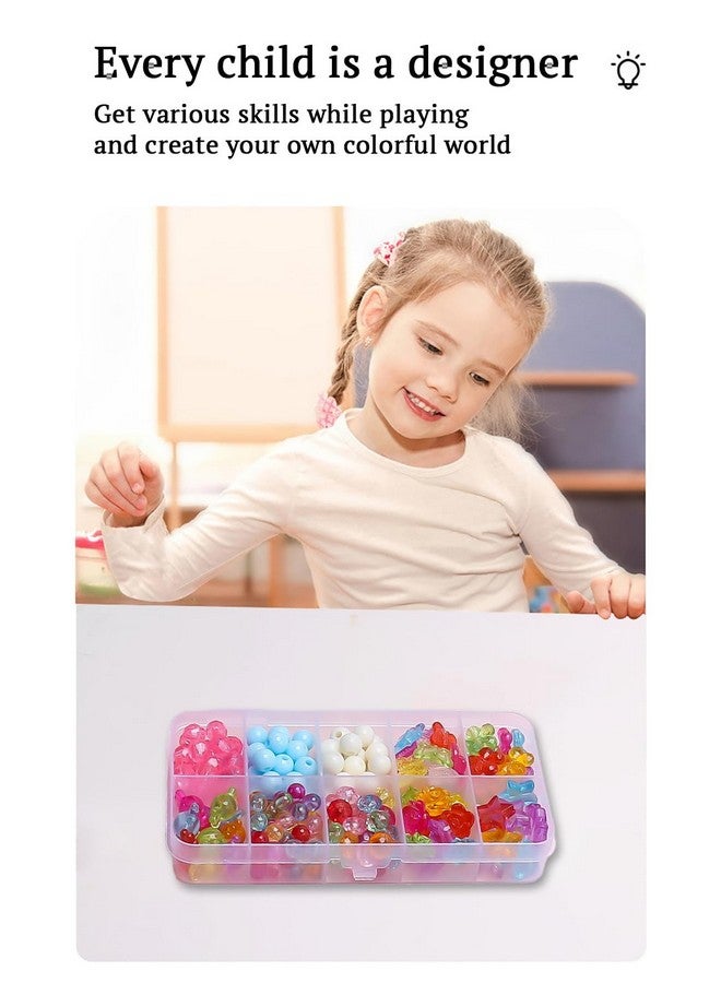 سيجا مجموعة خرز SYGA للأطفال، مجموعة صنع مجوهرات يدوية للأطفال، أساور، قلادات، ربطات شعر، وخواتم، ومجموعات حرفية لأعياد الميلاد للفتيات الصغيرات بعمر 4، 5، 6، 7 سنوات - متعددة الألوان (مجموعة خرز DIY-104) - Image 4