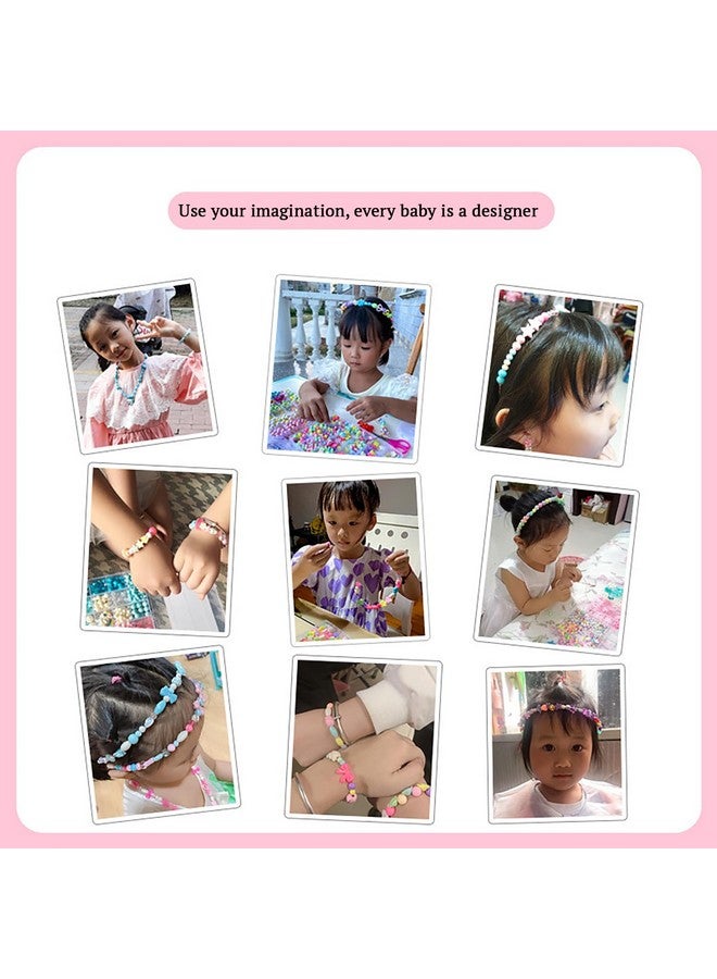 سيجا مجموعة خرز SYGA للأطفال، مجموعة صنع مجوهرات يدوية للأطفال، أساور، قلادات، ربطات شعر، وخواتم، ومجموعات حرفية لأعياد الميلاد للفتيات الصغيرات بعمر 4، 5، 6، 7 سنوات - متعددة الألوان (مجموعة خرز DIY-104) - Image 5