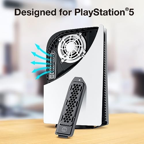 GRAUGEAR Metal Heat Dissipation Cover for PS5 M.2 SSD Expansion Slot | Fit for PlayStation 5 NVMe SSD w/Heatsink | New Breathable Cellular Hole | Cooling and Dust Proof (Black) - Image 2