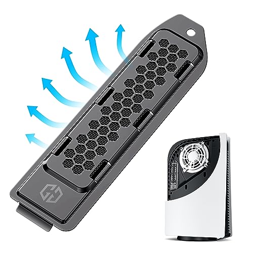 GRAUGEAR Metal Heat Dissipation Cover for PS5 M.2 SSD Expansion Slot | Fit for PlayStation 5 NVMe SSD w/Heatsink | New Breathable Cellular Hole | Cooling and Dust Proof (Black) - Image 1