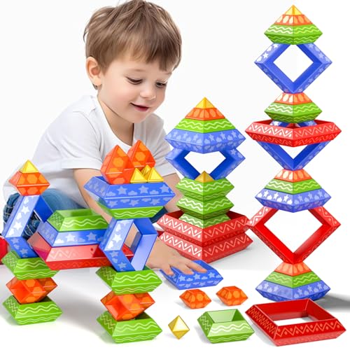 Doloowee 30 Pcs Montessori Toys Stacking Toys Building Blocks Leraning Toys for Toddlers 13 35 Girls Boys Gift Christmas Stocking Stuffers Preschool Educational - Image 1