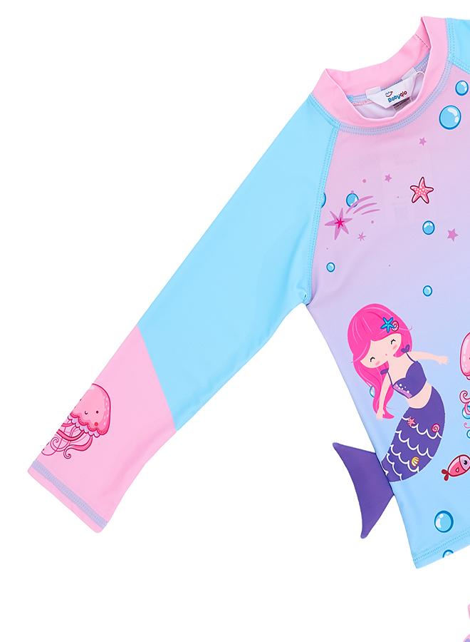 بيبي كلو طقم سباحة للبنات من قطعتين بتصميم حورية البحر - Image 5