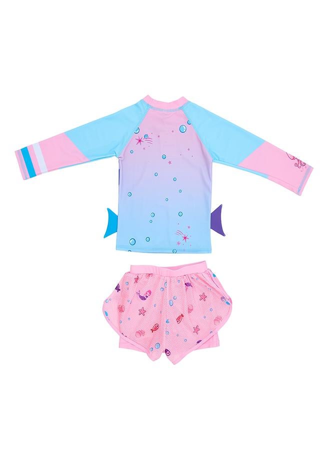 بيبي كلو طقم سباحة للبنات من قطعتين بتصميم حورية البحر - Image 2