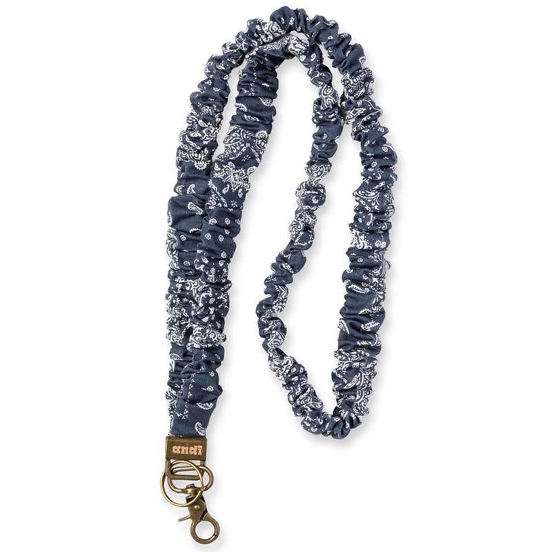 ANDI Neck Lanyard For Women - Scrunchie Cute Lanyard for Keys, Id Card Holder, Wallet - Aesthetic Long Lanyard (Paisley in Navy) - Image 1