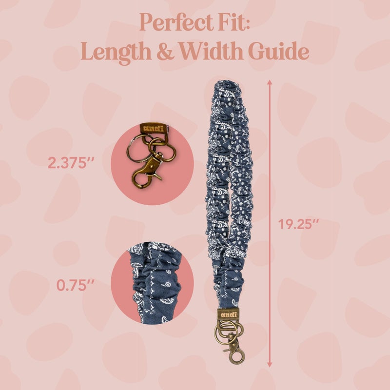 ANDI Neck Lanyard For Women - Scrunchie Cute Lanyard for Keys, Id Card Holder, Wallet - Aesthetic Long Lanyard (Paisley in Navy) - Image 4