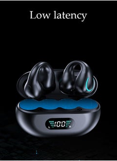 DUNISO Wireless Headphones Bluetooth 5.3 Ear Clip Earphones Open Ear with Mic Wireless Charging Case LED Power Display for Running Sport Gym  - Image 3