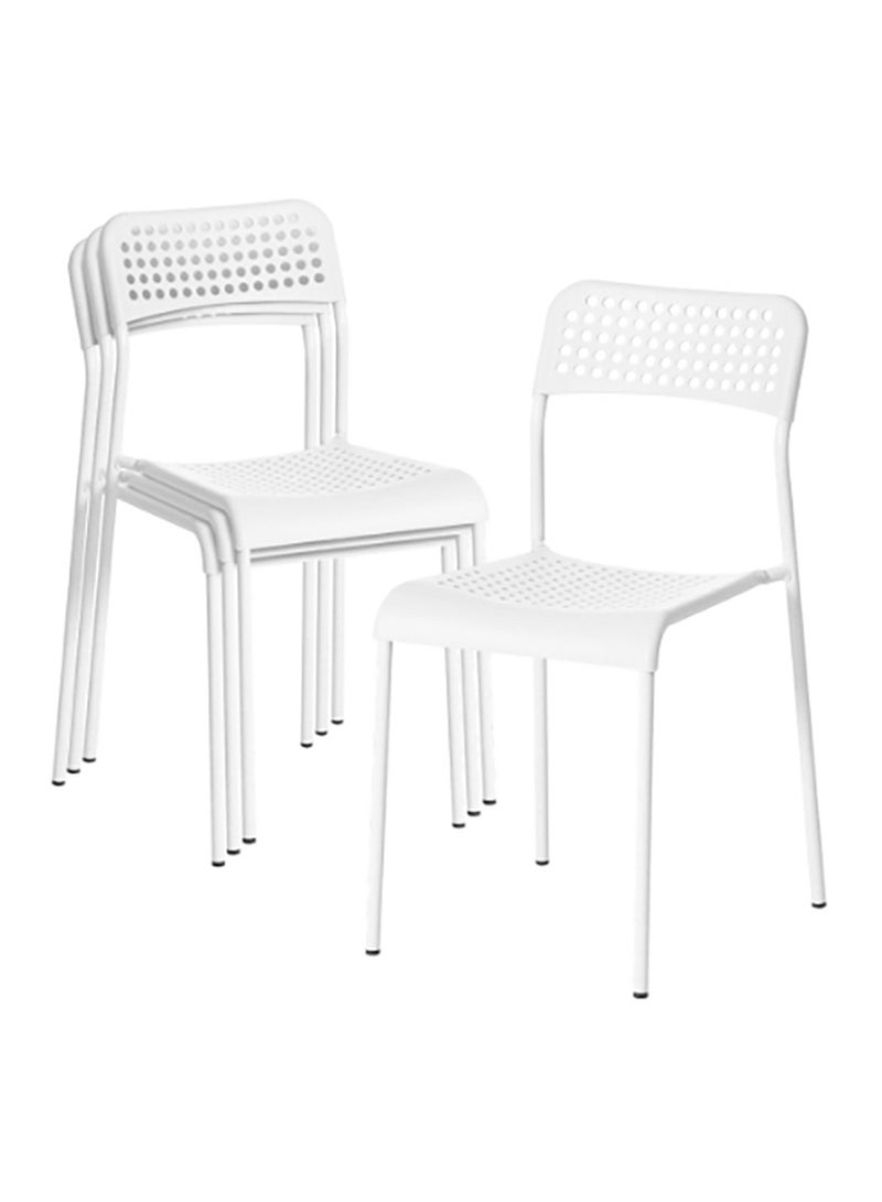 Sharpdo A table with a strong metal base and a wooden surface coated with melamine, featuring an elegant design along with a set of 4 lightweight and durable modern chairs that can support a weight of 120 kg, with steel legs coated with polyester, suitable for living rooms, bedrooms, kitchens, and offices. - Image 3