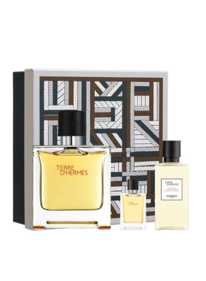 Terre Pure Parfum Set For Men Eau De Parfum, Eau De Parfum, And Showe Gel 120ml