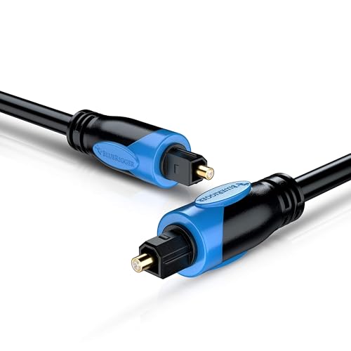 BlueRigger Digital Optical Audio Toslink Cable (35FT, Fiber Optic Cord, in-Wall CL3 Rated, 24K Gold-Plated) - Compatible with Home Theatre, Sound Bar, TV, Xbox, PlayStation PS4 - Image 1
