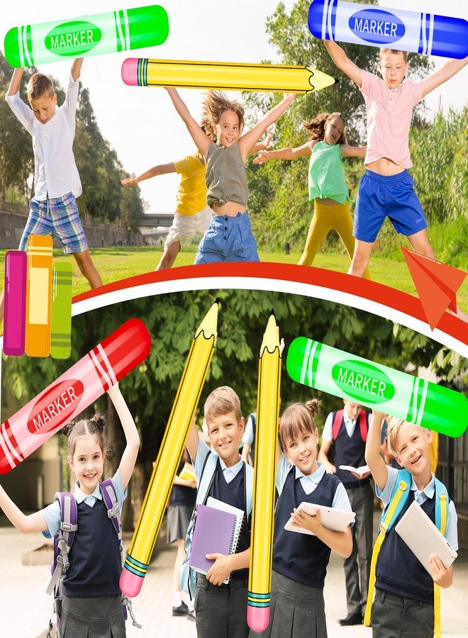Demonwer 6 Pcs Giant Inflatable Marker Pencils Balloons Back to School Pencils Balloon Large Colorful Blow Up Marker Prop Kit for Back to School Classroom Events and Birthday Party - Image 5