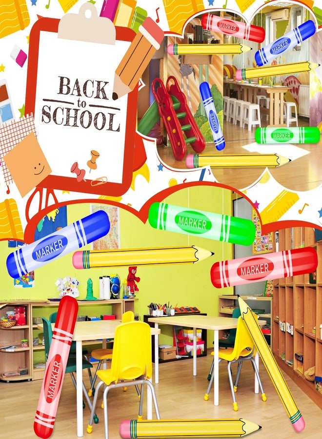 Demonwer 6 Pcs Giant Inflatable Marker Pencils Balloons Back to School Pencils Balloon Large Colorful Blow Up Marker Prop Kit for Back to School Classroom Events and Birthday Party - Image 4
