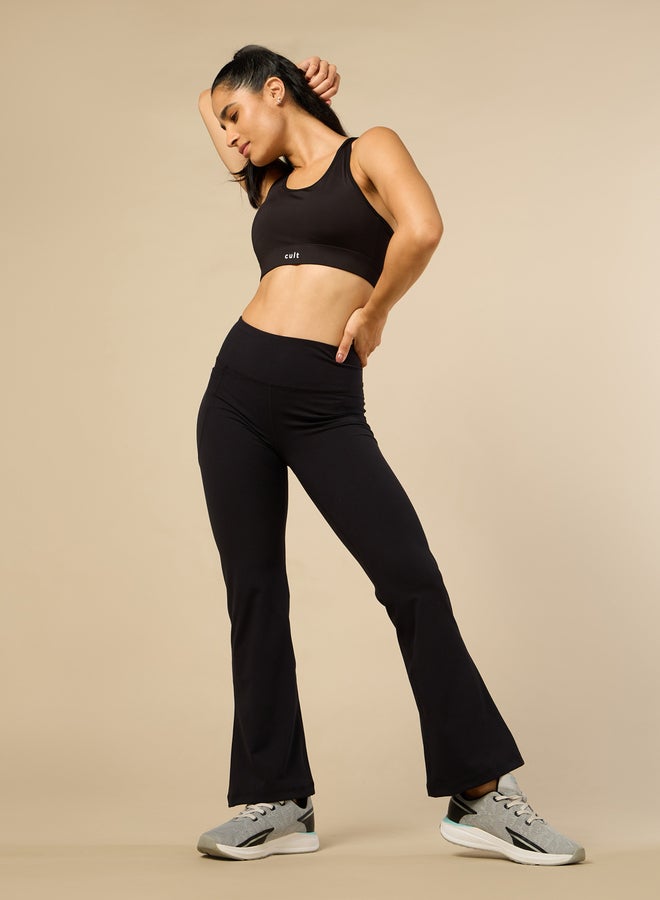 Cult Women Black Performance Flare Pants - Image 3