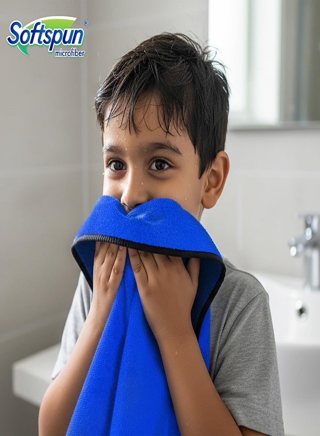 SOFTSPUN Microfiber Baby Hand & Face Towel 2 Pcs, Blue | Super Soft & Silky for Hand, Face, Body - Hypoallergenic Sensitive Skin Wipes & Washcloths - Image 5