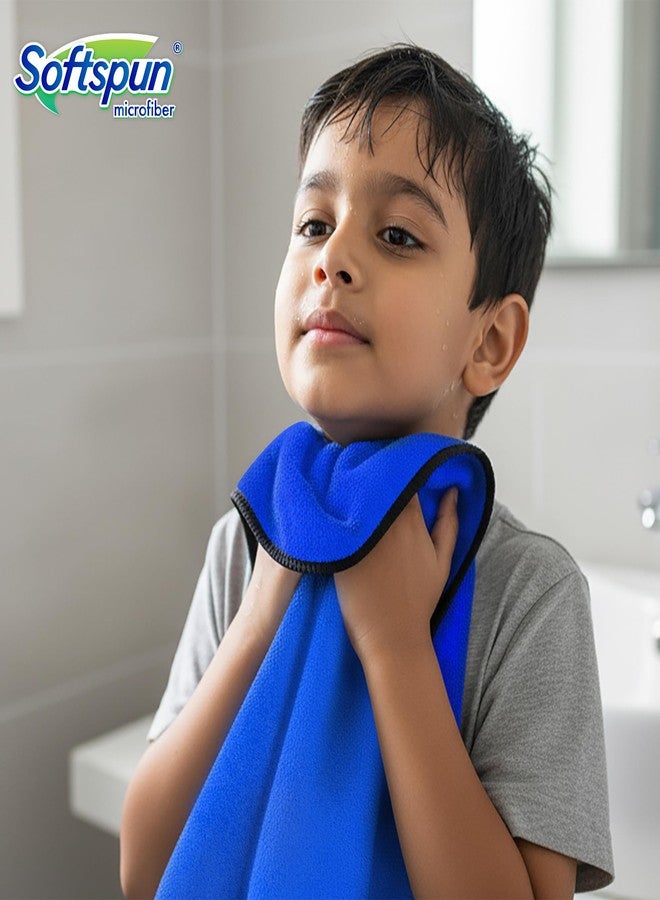 SOFTSPUN Microfiber Baby Hand & Face Towel 2 Pcs, Blue | Super Soft & Silky for Hand, Face, Body - Hypoallergenic Sensitive Skin Wipes & Washcloths - Image 3