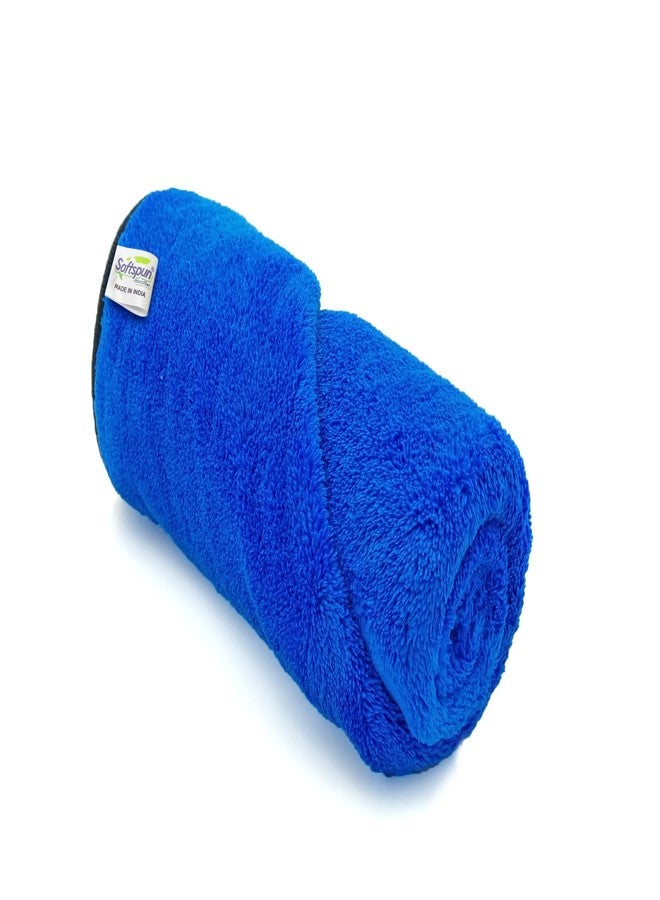 SOFTSPUN Microfiber Baby Hand & Face Towel 2 Pcs, Blue | Super Soft & Silky for Hand, Face, Body - Hypoallergenic Sensitive Skin Wipes & Washcloths - Image 2