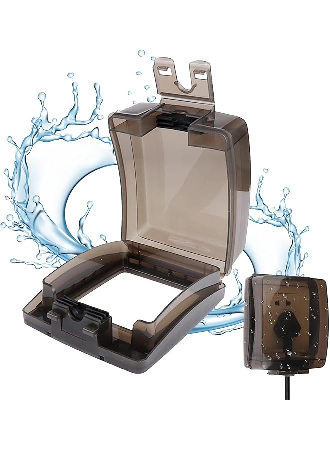 PROMASS 2Pcs Waterproof Wall Switch Socket Outlet Cover, Transparent Wall Switch Face Plate Box, Proof Box Guard Case Protector Single Socket Cover Transparent Switch Socket Cover for Electrical Safety - Image 1