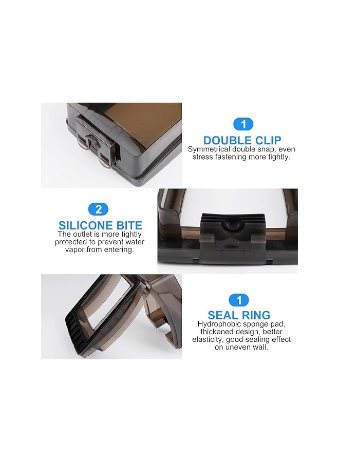 PROMASS 2Pcs Waterproof Wall Switch Socket Outlet Cover, Transparent Wall Switch Face Plate Box, Proof Box Guard Case Protector Single Socket Cover Transparent Switch Socket Cover for Electrical Safety - Image 4