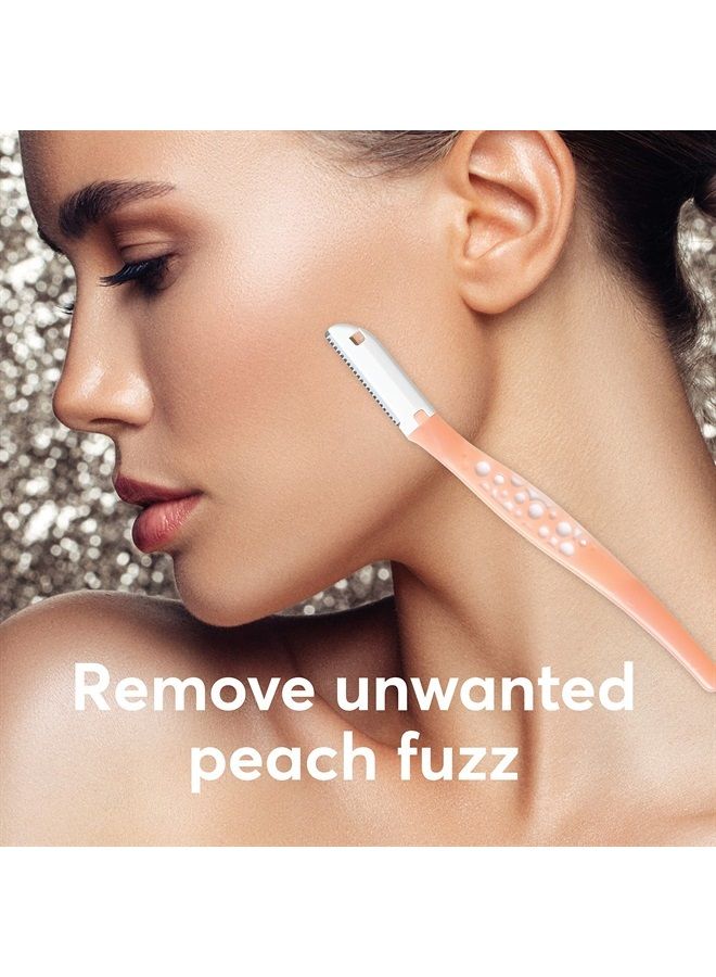 About Face Fuzz-Free Facial Razors for Shaving & Exfoliating - Includes 3 Beauty Groomers - For Face, Lips & Eyebrows 