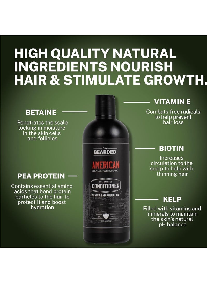 Live Bearded Live Bearded All-Natural Conditioner for Men - Promotes Hair Growth - Thinning and Hairloss - Deep Conditioning, Moisturizing | American Scent - Cedar, Vetiver, Bergamot  - Image 3