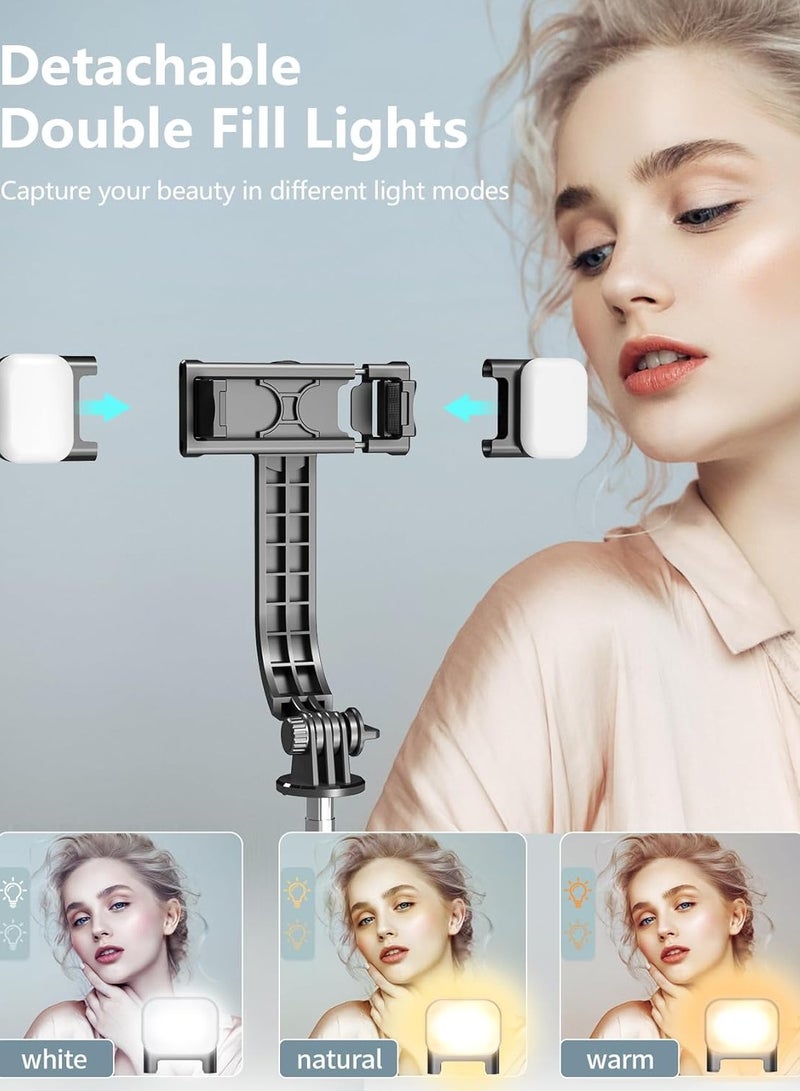 Selfie Stick Tripod with  Light ,  with Wireless Remote, Portable Phone Tripod Extendable Selfie Stick for GoPro/Travel/Vlog/Video/Tiktok/Live Streaming,Maximum Height 114 Centimeters - Image 2