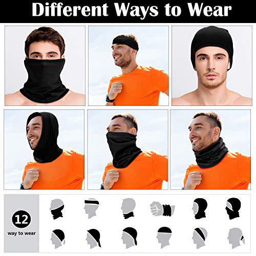 Geyoga 6 Pieces Ski Mask for Men Neck Gaiters Scarf Face Covering Balaclava Winter Cycling Running Fishing Masks Windproof Bandana (Green, Gray, Black, Riyal Blue, White, Dark Gray,6 Pieces) - Image 5