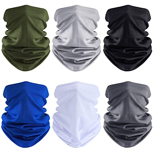 Geyoga 6 Pieces Ski Mask for Men Neck Gaiters Scarf Face Covering Balaclava Winter Cycling Running Fishing Masks Windproof Bandana (Green, Gray, Black, Riyal Blue, White, Dark Gray,6 Pieces) - Image 1
