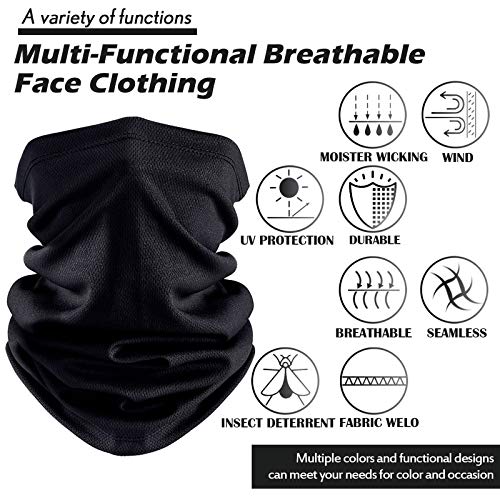 Geyoga 6 Pieces Ski Mask for Men Neck Gaiters Scarf Face Covering Balaclava Winter Cycling Running Fishing Masks Windproof Bandana (Green, Gray, Black, Riyal Blue, White, Dark Gray,6 Pieces) - Image 2