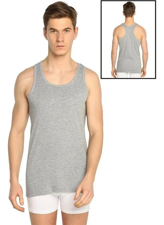 توتكو Passion Men's Elastane Lycra Flexible Sports Rambo Undershirt 12-Pack Gray