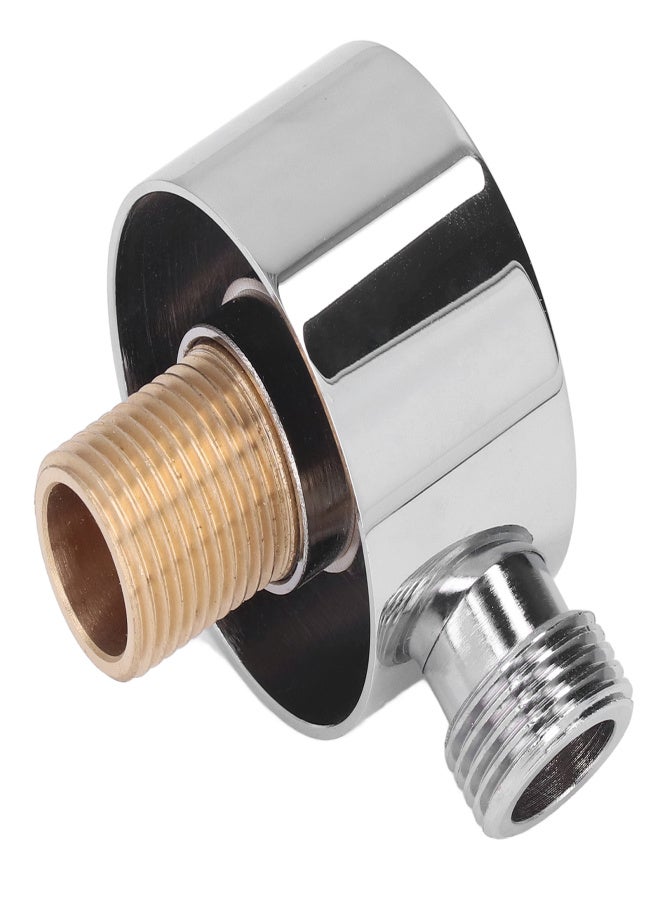 Shower Adapter Brass Construction Chrome Plated G1/2 Wall Mounted Easy Installation Round Shower Hose Connector - Image 1