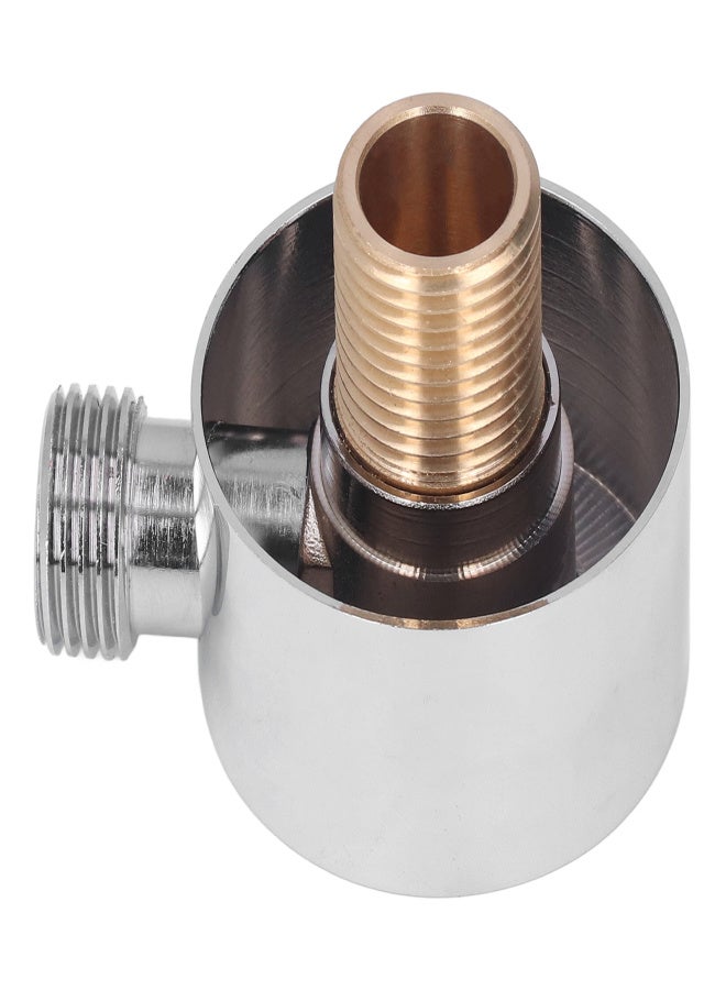 Shower Adapter Brass Construction Chrome Plated G1/2 Wall Mounted Easy Installation Round Shower Hose Connector - Image 3