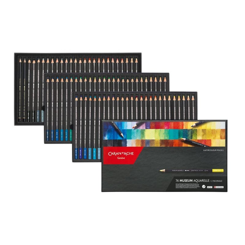 Caran d'Ache Caran dAche Museum Watercolour Pencils (Pack of 76) - Image 1