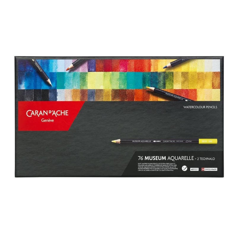 Caran d'Ache Caran dAche Museum Watercolour Pencils (Pack of 76) - Image 2