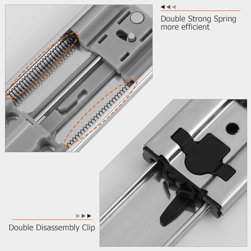 LONTAN 1 Pair 20 Inch Soft Close Drawer Slides Metal Heavy Duty - LONTAN Soft Closing Ball Bearing and Full Extension Cabinet Drawer Slides 100 LB Capacity - Image 5