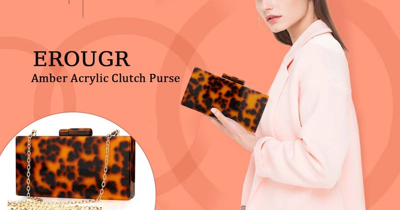 EROUGE EROGE Acrylic Clutch Purse Perspex Box Colorful Geometric Design Handbags for Women - Image 3