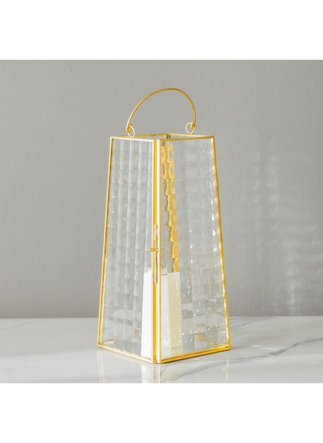 DANUBE HOME Serengeti Lantern Perfect for Home Decor Living Room Parties Events Tabletop Indoors Outdoors Decorating Perfect for Celebrations Gold 10X10X22.4Cm  - Image 1