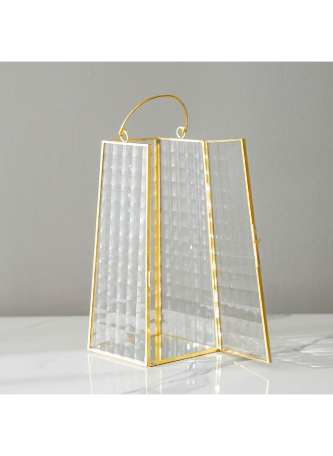 DANUBE HOME Serengeti Lantern Perfect for Home Decor Living Room Parties Events Tabletop Indoors Outdoors Decorating Perfect for Celebrations Gold 10X10X22.4Cm  - Image 3