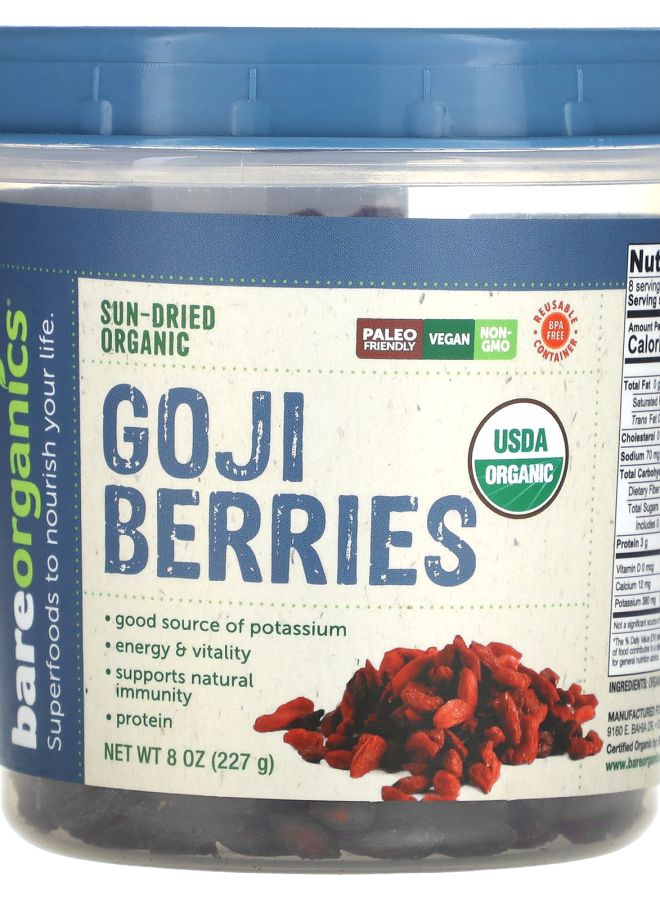 Sun-Dried Organic Goji Berries 8 oz (227 g)