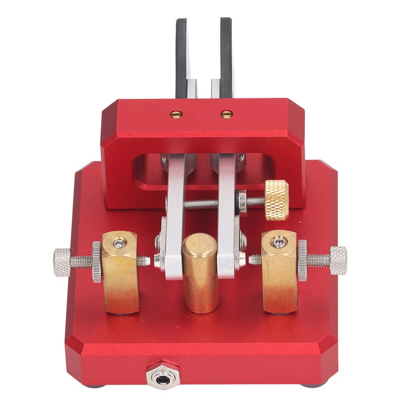 Morse Code Key Double Paddle Automatic CW Shortwave Telegram Tapper for Training Red - Image 2