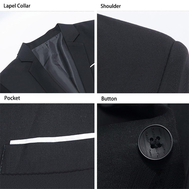 Mylldey Men's Blazers Slim Fit Business Casual Suit Men Sport Coat One Button Travel Blazer Lightweight Suit Jacket(Black-XXL) - Image 4
