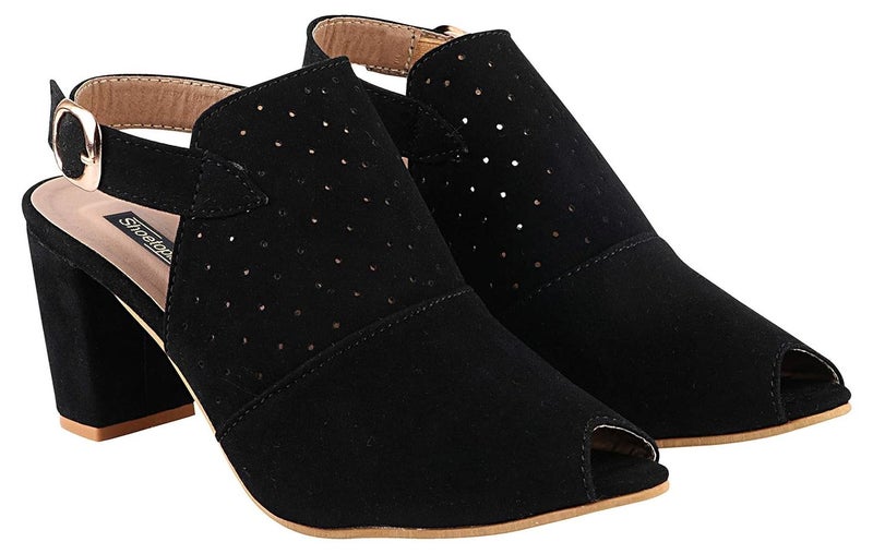 Shoetopia صندل نسائي بكعب كتلة مع فتحة أصابع وكعب كاحل من دو باهي، - Image 1