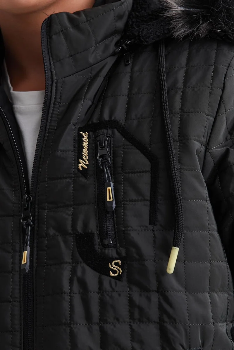 Sivaist Green Boy Water and Windproof Removable Hooded Quilted Jacket&Coat