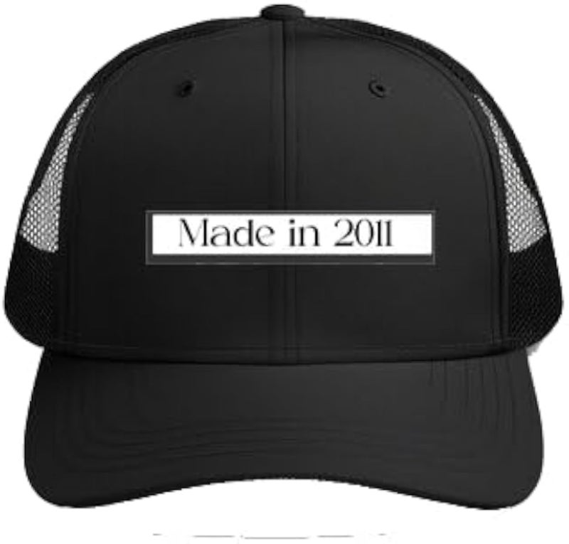 Made in 2011 Plain unisex baseball cap Black