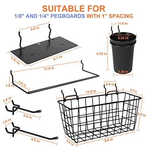 G.CORE Pegboard Organizer Accessories 18 Pack, Peg Board Hooks Assortment Organizer Accessory, Various Tools Storage Arrange System Kit for Garage Craft Workshop Workbench Hobby Office - Image 2