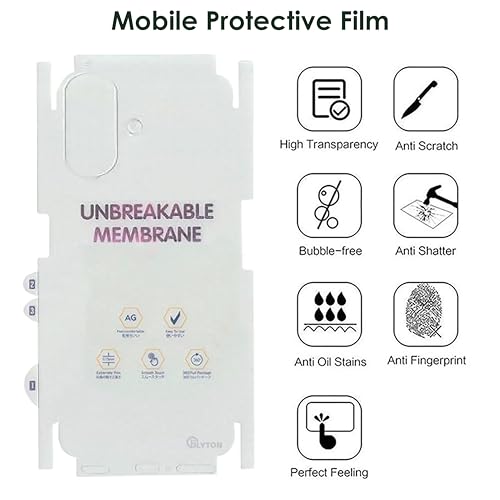 Blyton Back Screen Protector | Transparent Matte TPU Film Scratch Guard, Case-Friendly, Compatible with iPhone 17 (Back & Side) - Image 4