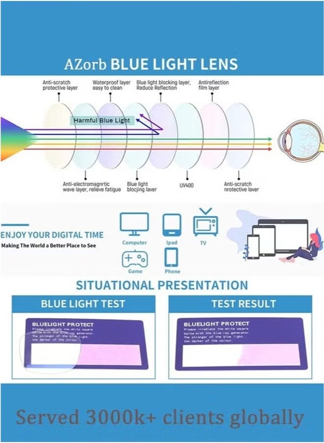 Generic Kids Blue Light Blocking Glasses Silicon Material Anti Eyestrain UV Blocking Reading Glasses Gaming Computer Eyeglasses Light Weight Frame for Kids 3 to10 Year Old Blue  - Image 2