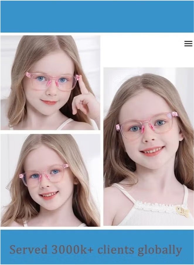 Generic Kids Blue Light Blocking Glasses Silicon Material Anti Eyestrain UV Blocking Reading Glasses Gaming Computer Eyeglasses Light Weight Frame for Kids 3 to10 Year Old Blue  - Image 5