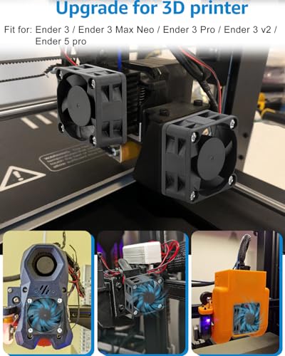 GDSTIME 40mm Brushless Cooling Fan, 40mm x 40mm x 20mm 24V DC Fan 2Pin 6000RPM for 3D Printer 2-Pack - Image 2