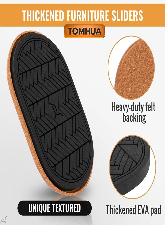 TOMHUA Furniture Sliders for Hardwood Floors Felt Large 9.5 Inch x 5.75 Inch Oval Reusable Furniture Slider with Extra Thick Design - Heavy-Duty Furniture Movers - Felt Sliders Effortless Moving 8 PCS - Image 3
