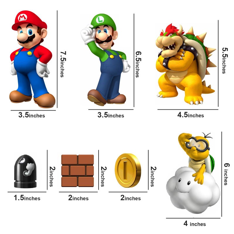 DEKOSH Super Mario Wall Decals - Complete Set of Large Mario Bros Build a Scene Peel & Stick Wall Stickers - Image 3